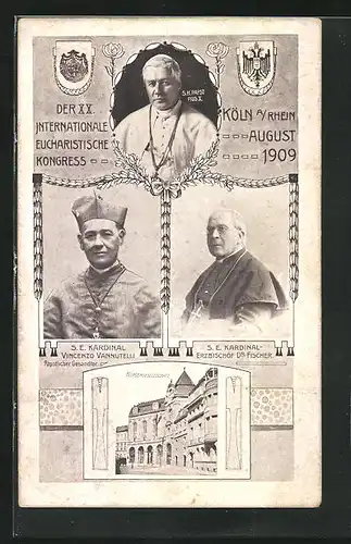 AK Köln, Der XX. Internationale Eucharistische Kongress 1909, Bürgergesellschaft, S. H. Papst Pius X