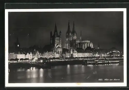 AK Köln, Nächtlicher Blick auf die Stadt