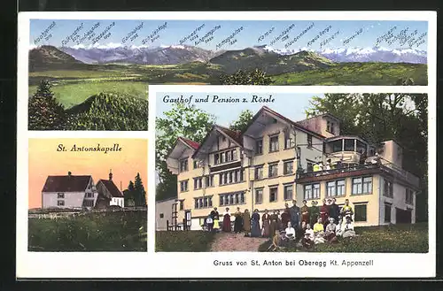 AK St. Anton, Gasthaus und Hotel z. Rössle, St. Antonskapelle