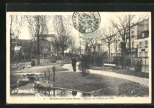 AK Montreuil-sous-Bois, Square de l`Hotel-de-Ville