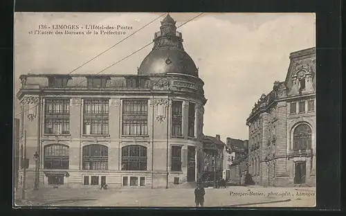 AK Limoges, L`Hotel-des-Postes et l`Entrée des Bureaux de la Préfecture