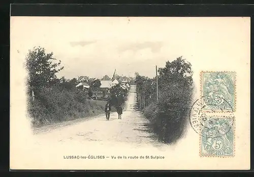 AK Lussac-les-Églises, Panorama vu de la route de St Sulpice