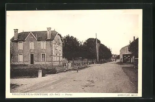 AK Villeneuve-la-Comtesse, Postes, Kinder auf der Strasse