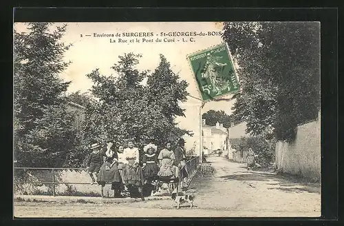 AK Surgeres, St-Georges-du-Bois, La Rue et le Pont du Cure