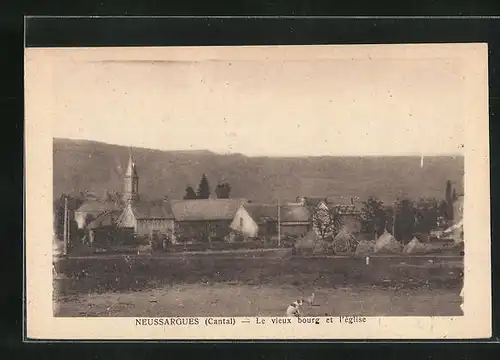 AK Neussargues, Le vieux bourg et l`eglise