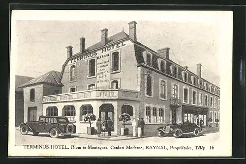 AK Riom-ès-Montagnes, Terminus Hotel Raynal