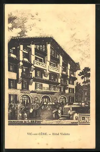 AK Vic-sur-Cère, Hôtel Vialette