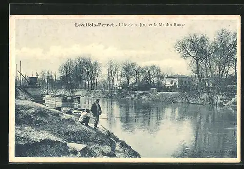 AK Levallois-Perret, L`Ile de la Jatte et le Moulin Rouge