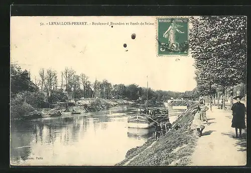 AK Levallois-Perret, Boulevard Bourdon et Bords de Seine