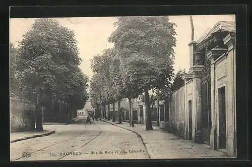 AK Bagneux, Rue de Paris et villa Galandre