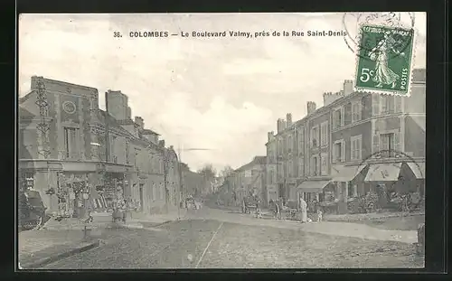 AK Colombes, Le Boulevard Valmy, pres de la Rue Saint-Denis