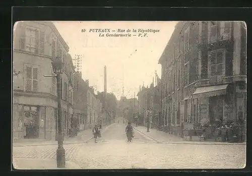 AK Puteaux, Rue de la Republique, La Gendarmerie
