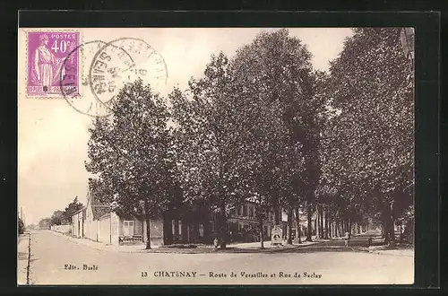 AK Chatenay, Route de Versailles et Rue de Saclay