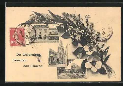 AK Colombes, L`Eglise et la Gare