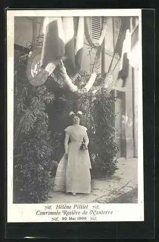 AK Nanterre, Helene Pilliet, Couronnee Rosiere, 1909