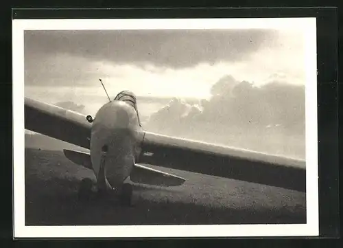 AK Segelflugzeug vor dem Start