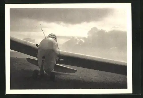 AK Segelflugzeug vor dem Start