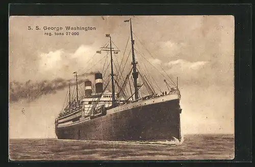 AK Passagierschiff S. S. George Washington in ruhiger See