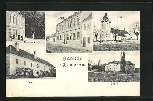 AK Budisov, Restaurace, Skola, Kostel