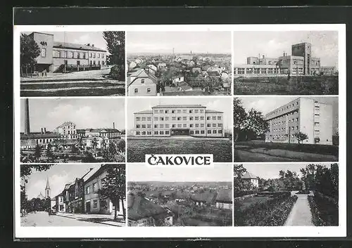 AK Tschakowitz / Cakovice, Verschiedene Ansichten aus dem Ort