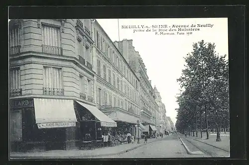 AK Neuilly-s-Seine, Avenue de Neuilly prise de la Rue des Huissiers