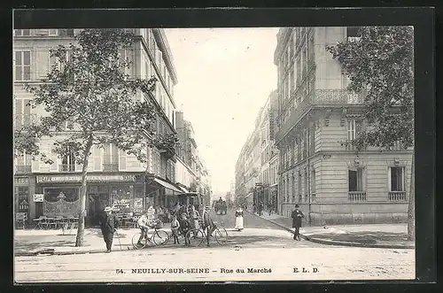 AK Neuilly-sur-Seine, Rue du Marché