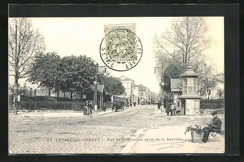 AK Levallois-Perret, Rue de Courcelles prise de la Barrière