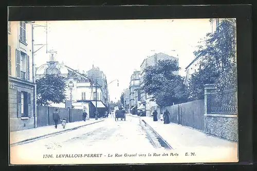 AK Levallois-Perret, la Rue Gravel vers la Rue des Arts