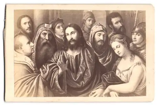 Fotografie Die Ehebrecherin vor Christus, nach Gemälde von Rafael