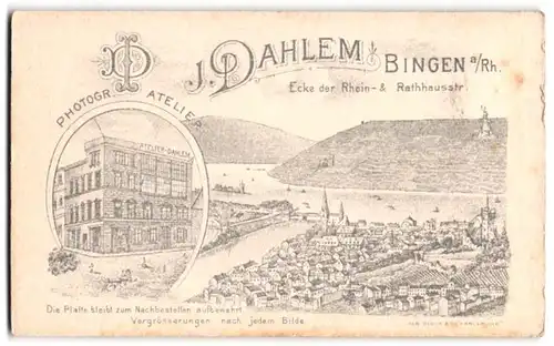 Fotografie J. Dahlem, Bingen a. Rh., Ecke der Rhein-u. Rathhausstr., Ansicht Bingen, Gebäudes des Photogr. Atelier