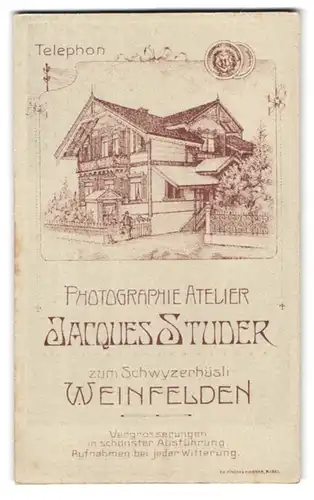 Fotografie Jacques Studer, Weinfelden, zum Schwyzerhüsli, Ansicht Weinfelden, Blick auf das Haus des Fotografen