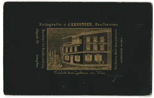 Fotografie J. Kreutzer, Kaufbeuren, Ansicht Kaufbeuren, Photografisches Atelier J. Kreutzer nächst Gasthof zur Wies