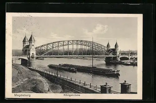 AK Magdeburg, Blick auf die Königsbrücke