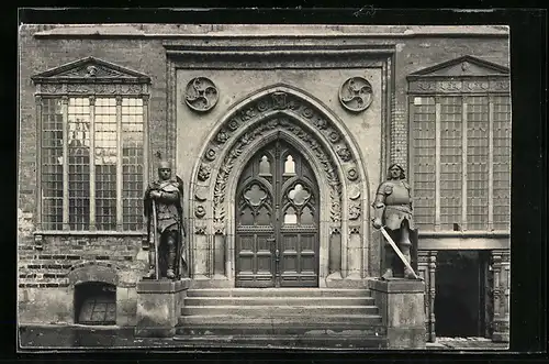 AK Bremen, Rathaus, Ritter am Westportal