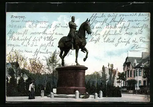 AK Bremen, Kaiser-Friedrich-Denkmal