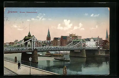 AK Bremen, Grosse Weserbrücke