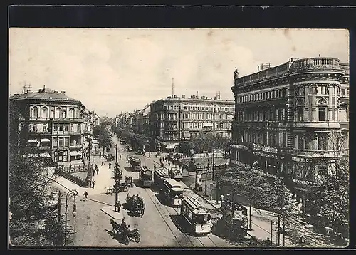 AK Berlin-Tiergarten, Potsdamer Strasse mit Strassenbahn