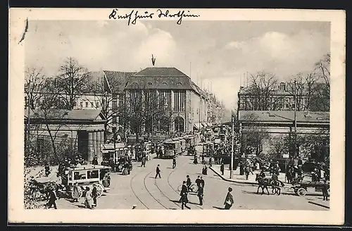 AK Berlin, Leipziger Platz mit Strassenbahn