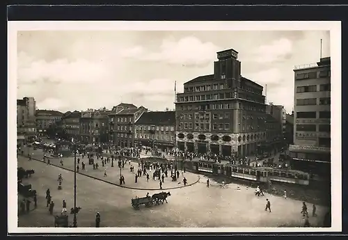 AK Zagreb, Jelacicev trg, Strassenbahn