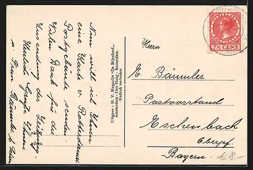 AK Rotterdam, Postkantoor, Strassenbahn