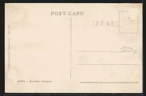 Künstler-AK Jaffa, Native Quartier