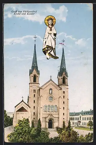 AK Philippsdorf, Kirche und Kloster mit Gnadenbild