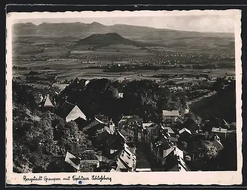 AK Graupen, Teilansicht mit Teplitzer Schlossberg