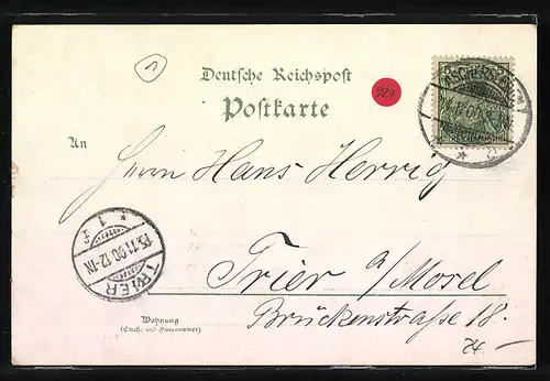 Lithographie Aschersleben, Post, Rathaus, Inneres der Stephani-Kirche