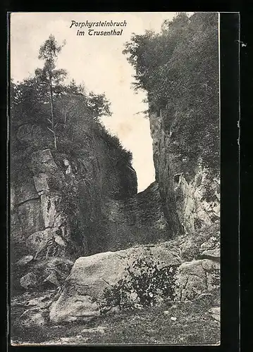 AK Trusenthal, Porphyrsteinbruch, Ortspartie