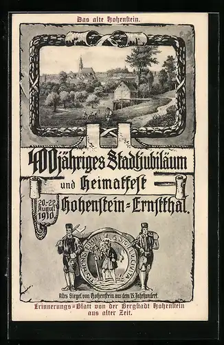 AK Hohenstein-Ernstthal, 400 jähriges Stadtjubiläum und Heimatfest 1910