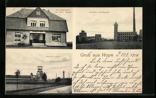 AK Hope, Geschäftshaus Gebr. Poppe, Schacht Adolfsglück, Schacht Hope, Salzbergwerk