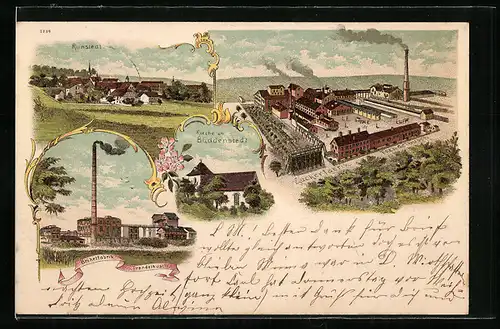 Lithographie Runstedt, Briketfabrik Trendelbusch, Zuckerfabrik