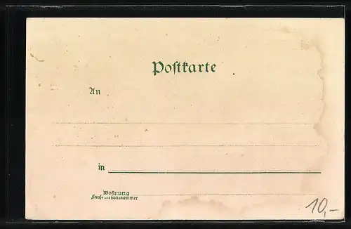 Lithographie Jenbach, Totalansicht mit Hotel und Pension Toleranz