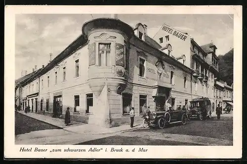 AK Bruck a. d. Mur, Hotel Bauer zum schwarzen Adler